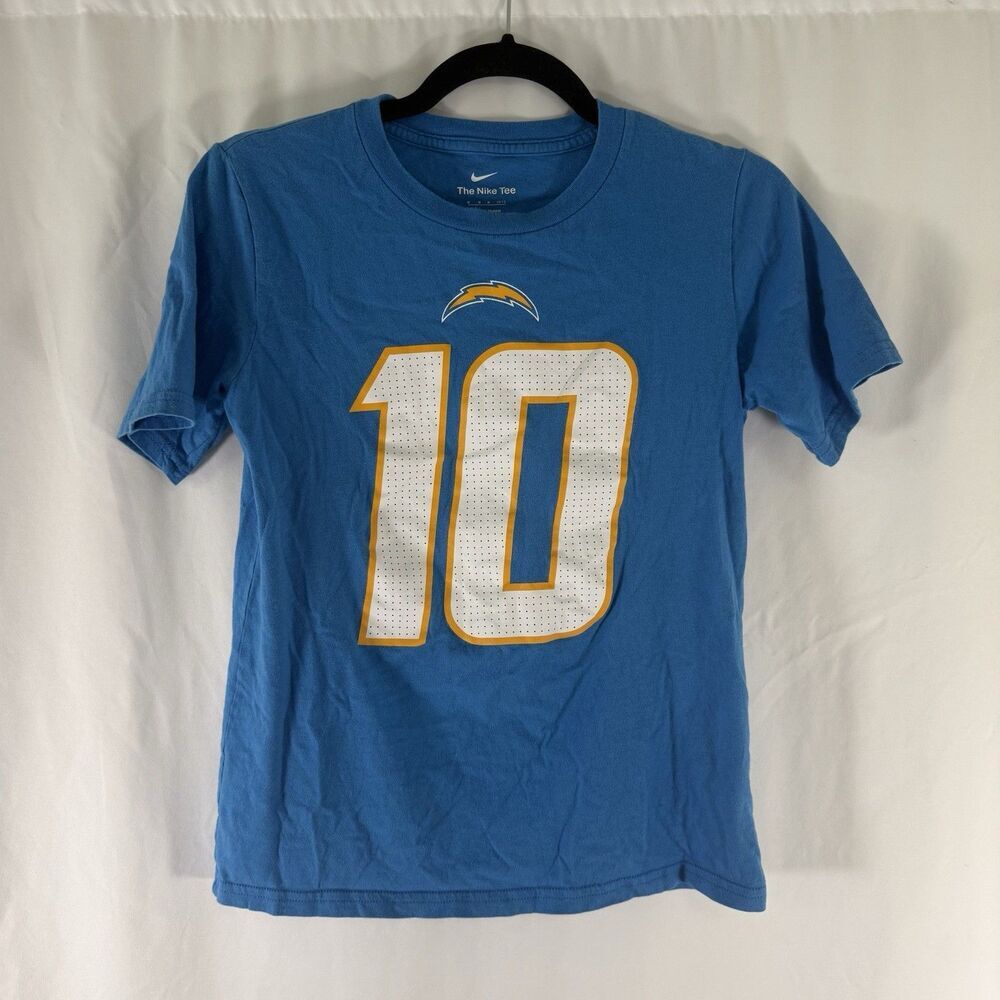 Justin Herbert Nike Shirt Youth Medium Blue Short Sleeve Crew Neck #10 Nike Tee